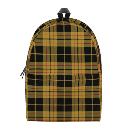 Black And Yellow Tartan Pattern Print Backpack