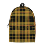 Black And Yellow Tartan Pattern Print Backpack