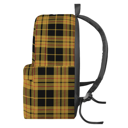 Black And Yellow Tartan Pattern Print Backpack