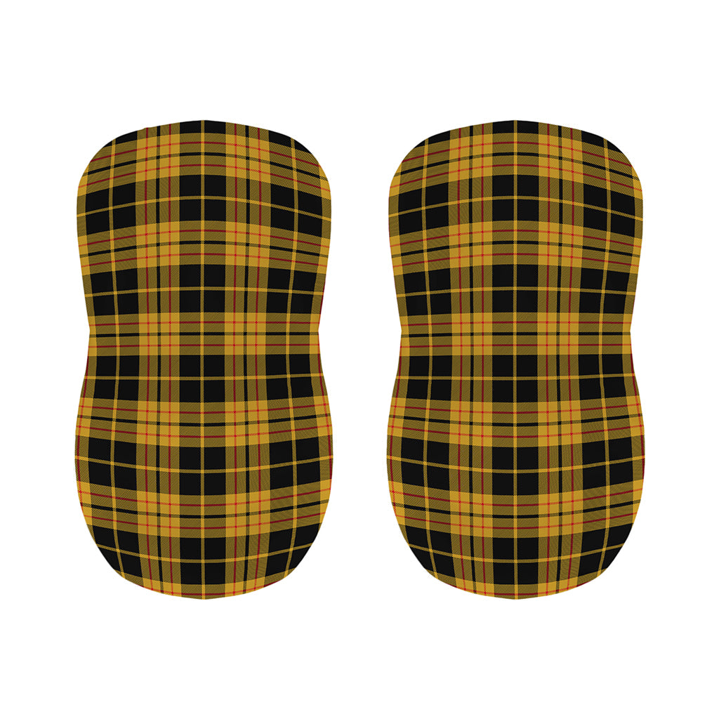 Black And Yellow Tartan Pattern Print Bar Stool Covers