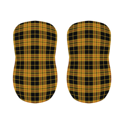 Black And Yellow Tartan Pattern Print Bar Stool Covers