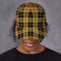 Black And Yellow Tartan Pattern Print Baseball Cap