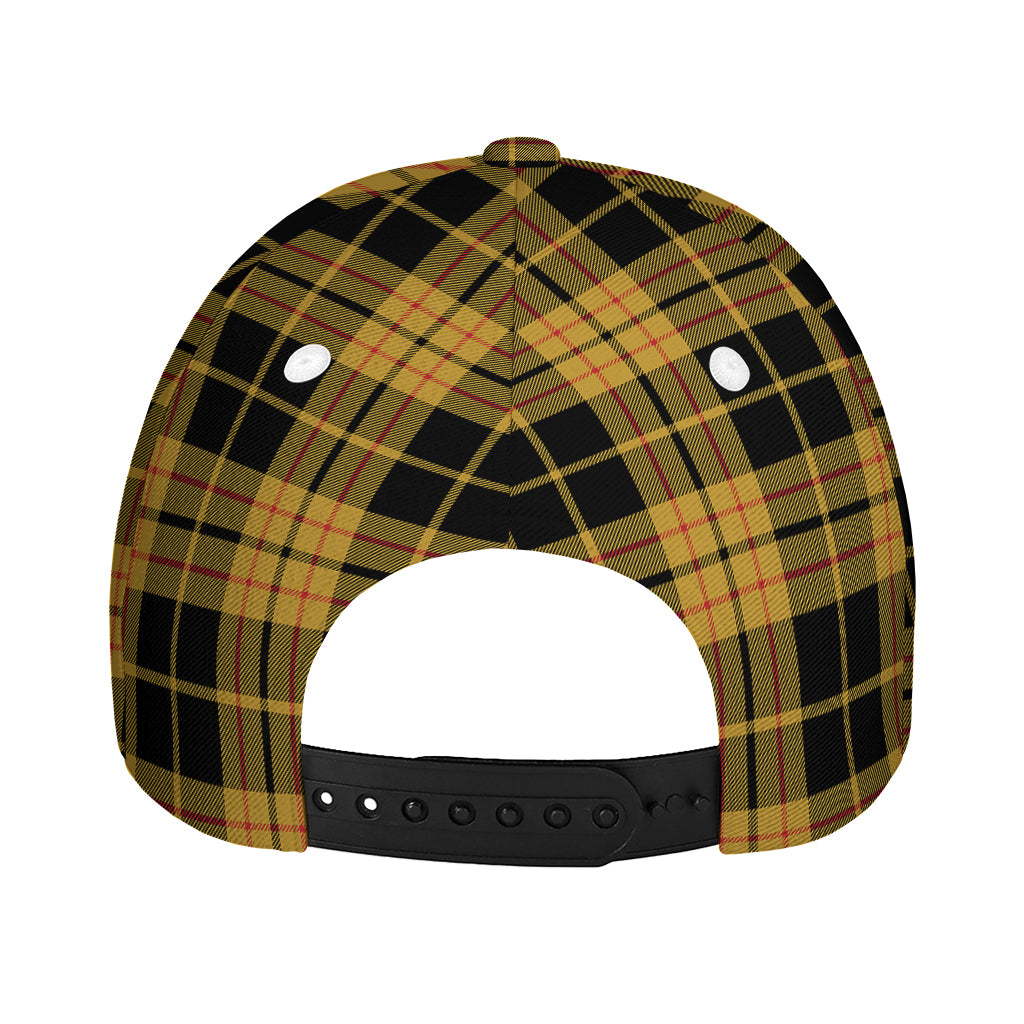 Black And Yellow Tartan Pattern Print Baseball Cap