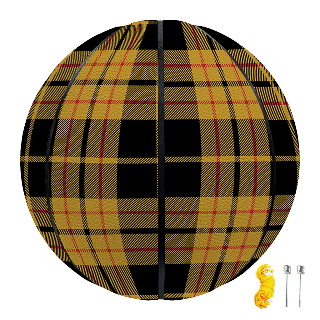 Black And Yellow Tartan Pattern Print Basketball