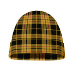 Black And Yellow Tartan Pattern Print Beanie