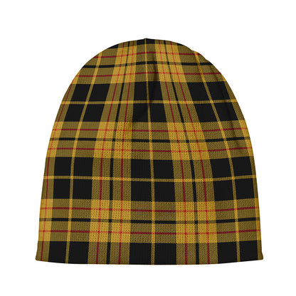 Black And Yellow Tartan Pattern Print Beanie
