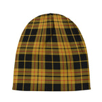 Black And Yellow Tartan Pattern Print Beanie