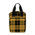 Black And Yellow Tartan Pattern Print Bible Tote Bag