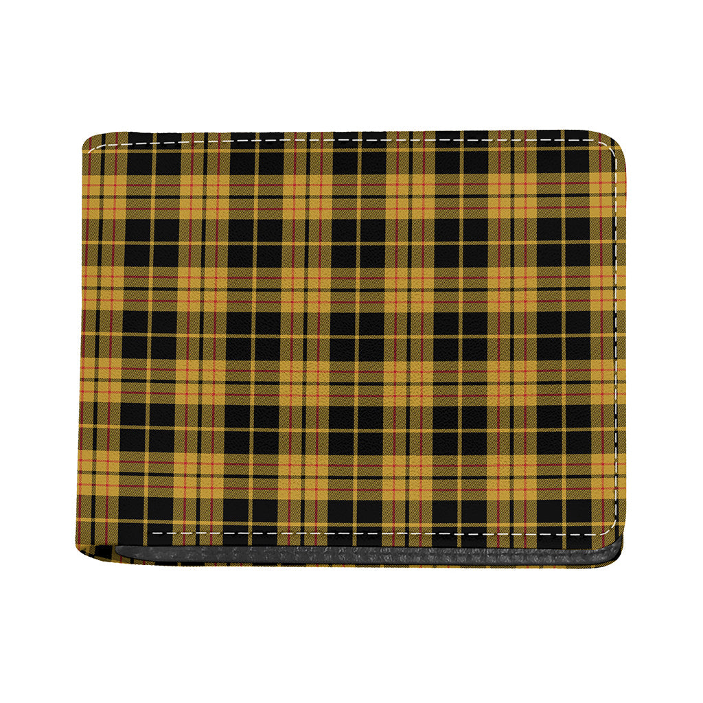 Black And Yellow Tartan Pattern Print Bifold Wallet