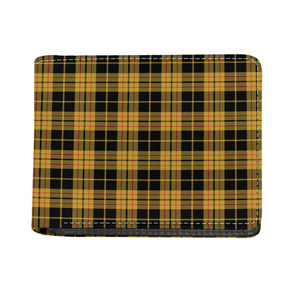 Black And Yellow Tartan Pattern Print Bifold Wallet