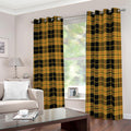 Black And Yellow Tartan Pattern Print Dimout Grommet Curtains