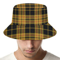 Black And Yellow Tartan Pattern Print Bucket Hat