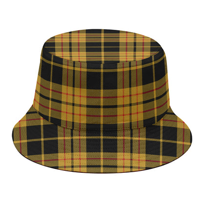 Black And Yellow Tartan Pattern Print Bucket Hat
