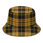 Black And Yellow Tartan Pattern Print Bucket Hat