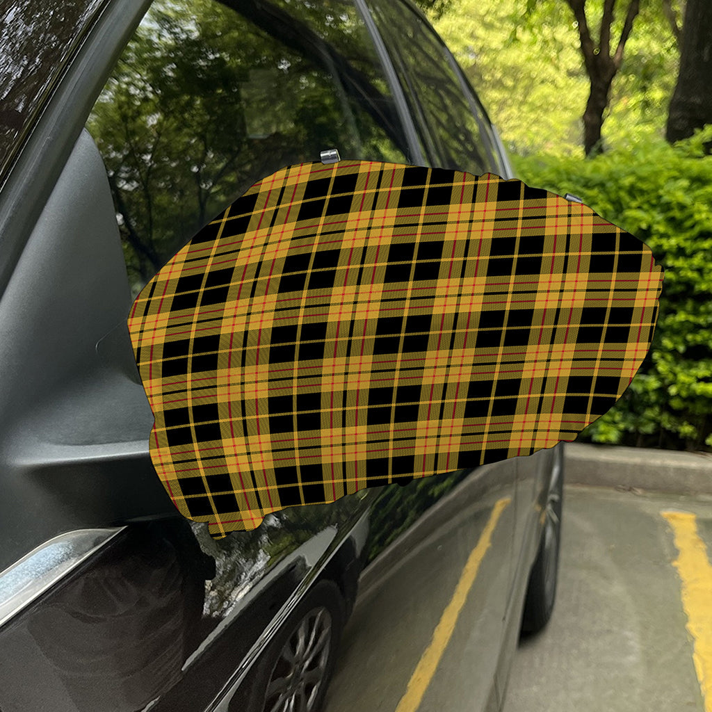 Black And Yellow Tartan Pattern Print Car Side Mirror Covers