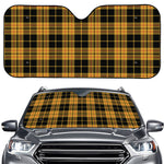 Black And Yellow Tartan Pattern Print Car Windshield Sun Shade