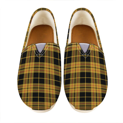 Black And Yellow Tartan Pattern Print Casual Shoes