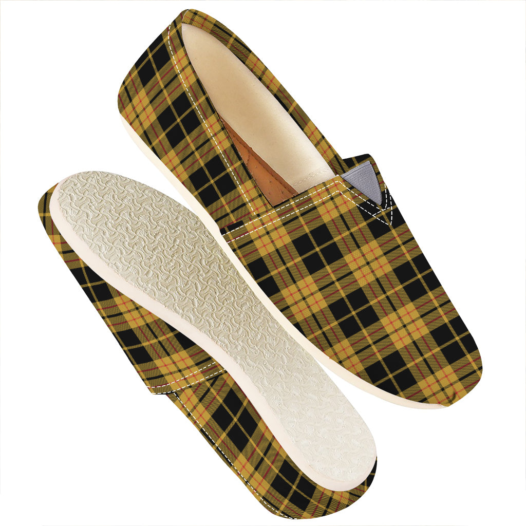 Black And Yellow Tartan Pattern Print Casual Shoes