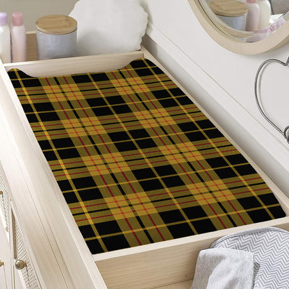Black And Yellow Tartan Pattern Print Changing Pad Cover