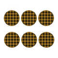Black And Yellow Tartan Pattern Print Coaster Set