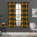 Black And Yellow Tartan Pattern Print Grommet Curtain Panels