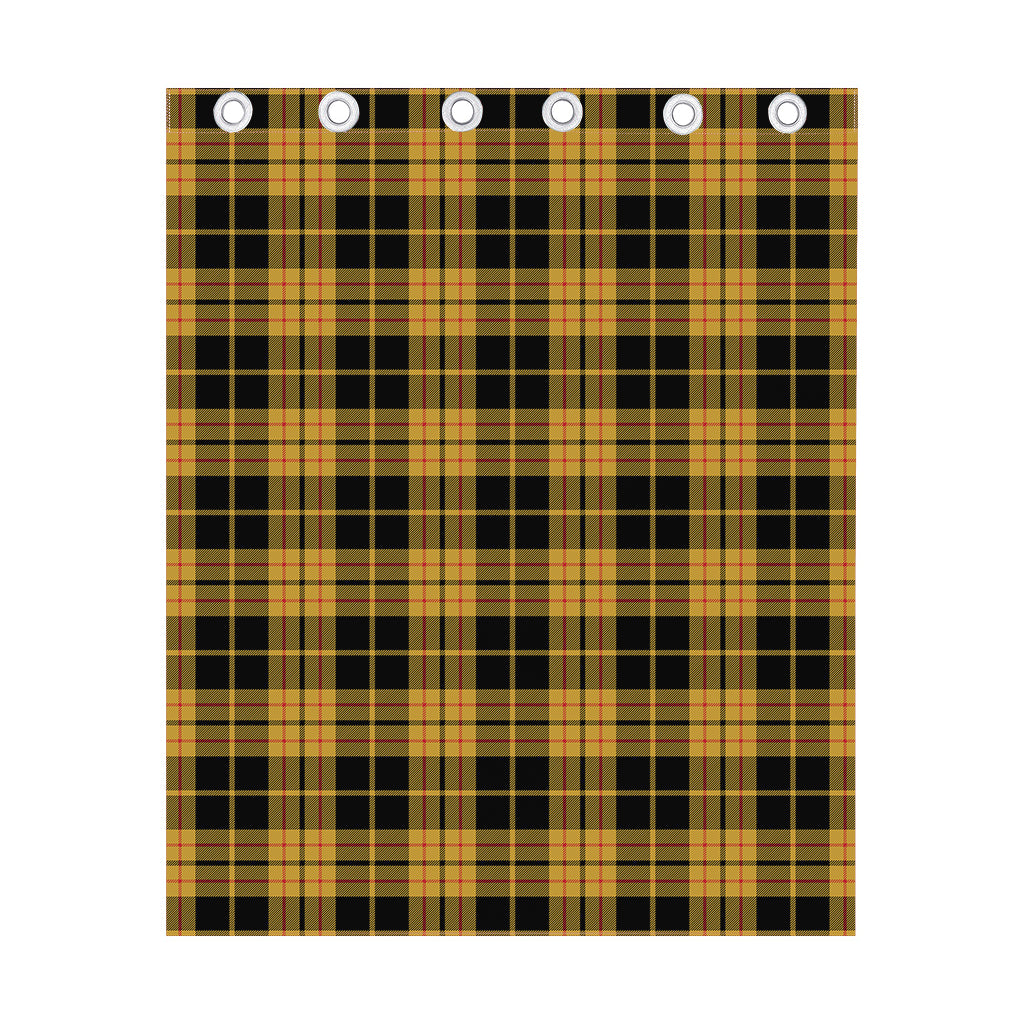 Black And Yellow Tartan Pattern Print Curtain