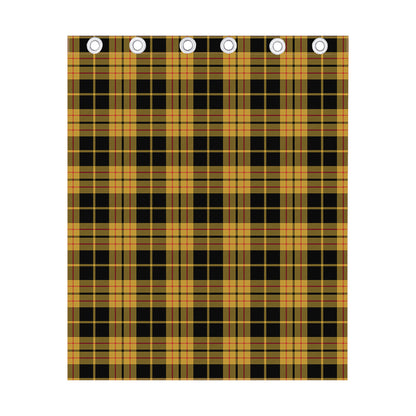 Black And Yellow Tartan Pattern Print Curtain
