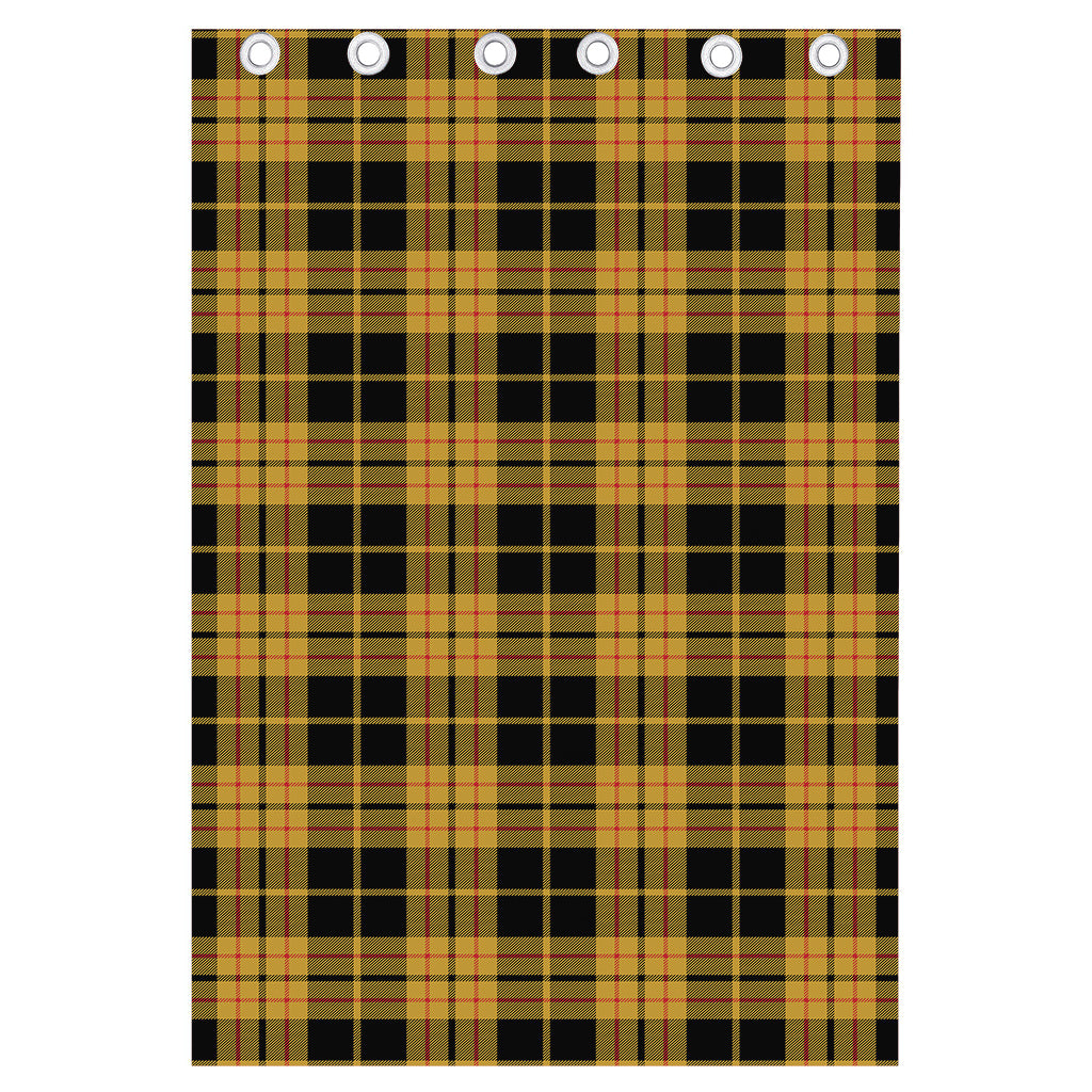 Black And Yellow Tartan Pattern Print Curtain
