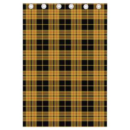 Black And Yellow Tartan Pattern Print Curtain