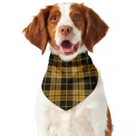 Black And Yellow Tartan Pattern Print Dog Bandana