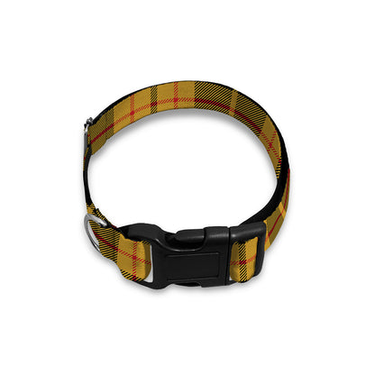 Black And Yellow Tartan Pattern Print Dog Collar