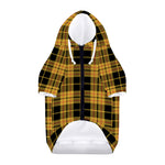 Black And Yellow Tartan Pattern Print Dog Zip Up Hoodie