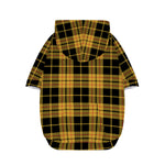 Black And Yellow Tartan Pattern Print Dog Zip Up Hoodie