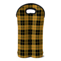 Black And Yellow Tartan Pattern Print Double Neoprene Wine Tote