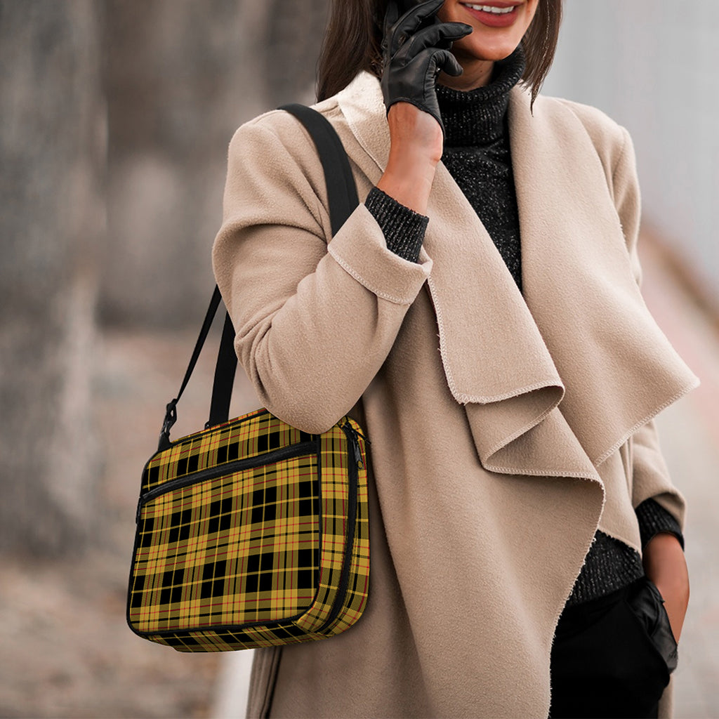 Black And Yellow Tartan Pattern Print Double Strap Bible Bag