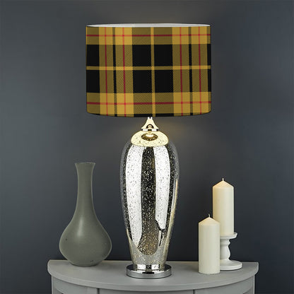 Black And Yellow Tartan Pattern Print Drum Lamp Shade