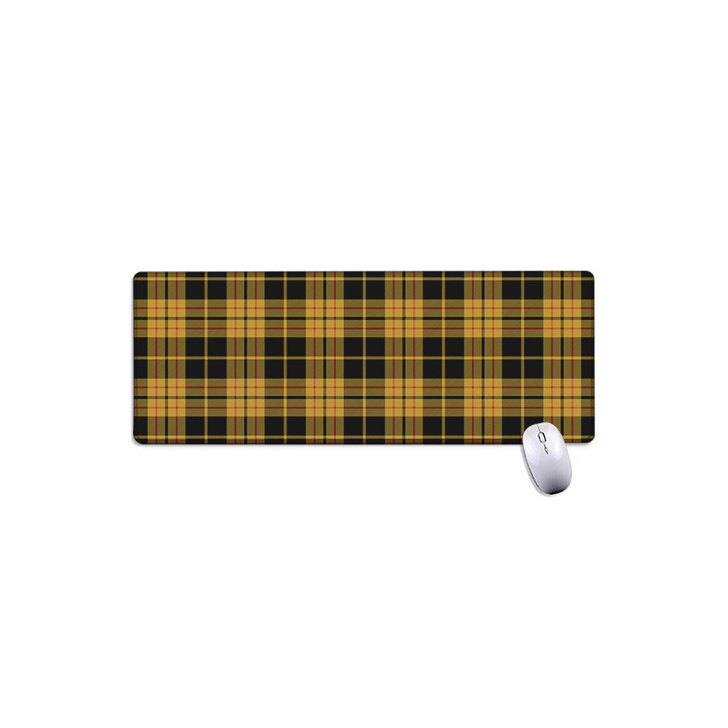 Black And Yellow Tartan Pattern Print Extended Mouse Pad