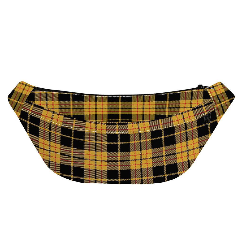 Black And Yellow Tartan Pattern Print Fanny Pack