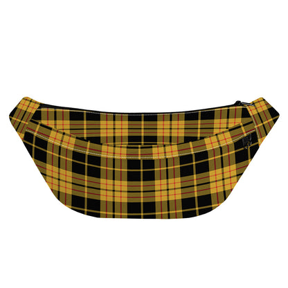Black And Yellow Tartan Pattern Print Fanny Pack