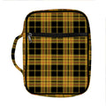 Black And Yellow Tartan Pattern Print Front Pocket Bible Bag