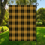 Black And Yellow Tartan Pattern Print Garden Flag