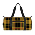 Black And Yellow Tartan Pattern Print Gym Bag