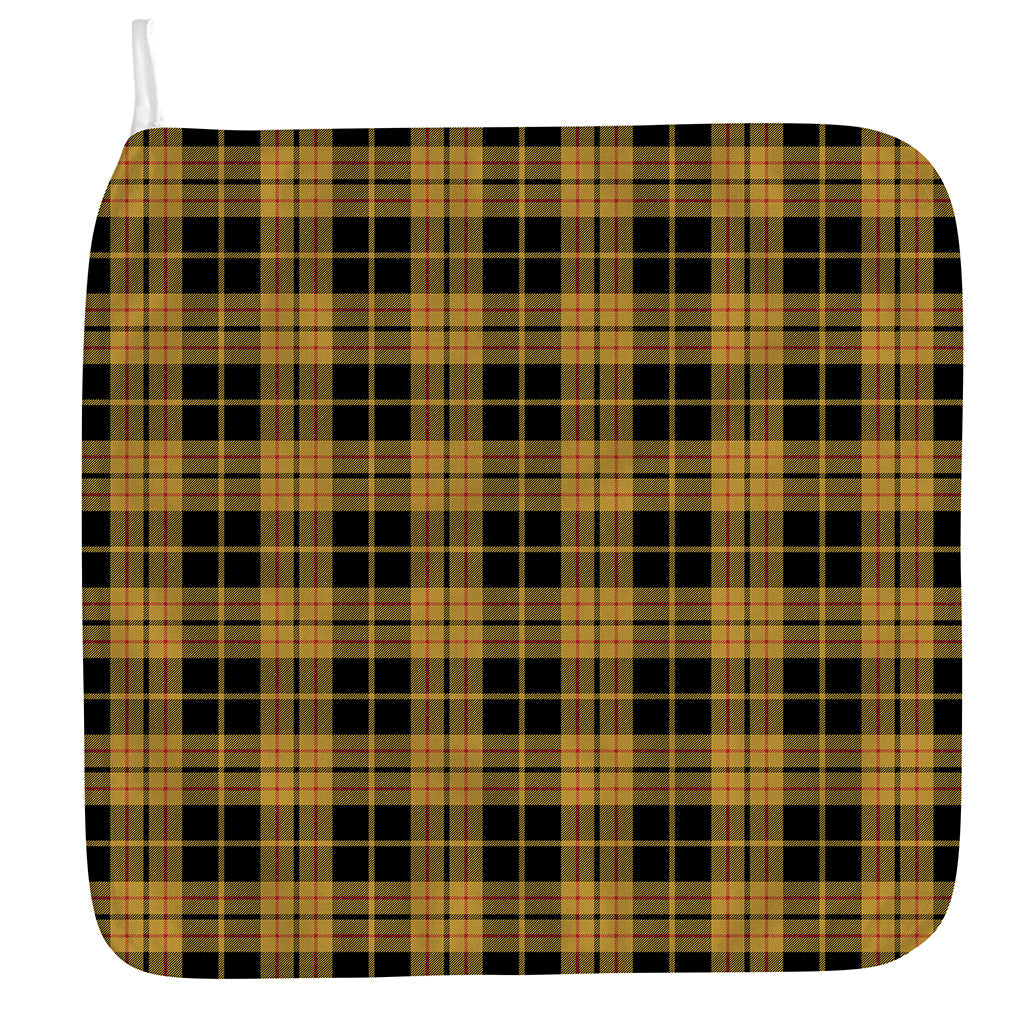 Black And Yellow Tartan Pattern Print Hand Towel