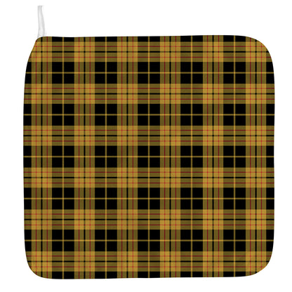 Black And Yellow Tartan Pattern Print Hand Towel