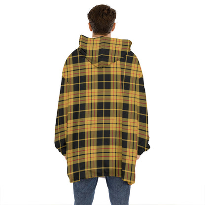 Black And Yellow Tartan Pattern Print Hoodie Blanket