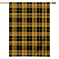 Black And Yellow Tartan Pattern Print House Flag