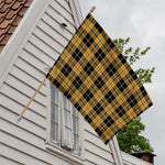 Black And Yellow Tartan Pattern Print House Flag