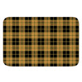 Black And Yellow Tartan Pattern Print Indoor Door Mat