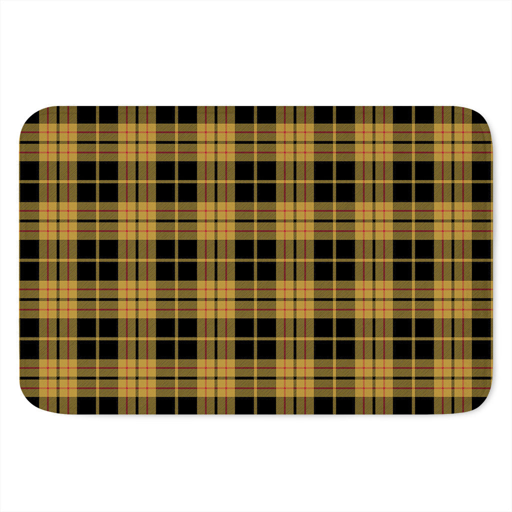 Black And Yellow Tartan Pattern Print Indoor Door Mat