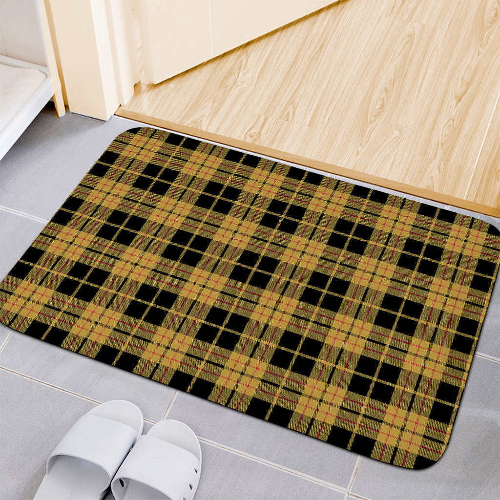 Black And Yellow Tartan Pattern Print Indoor Door Mat